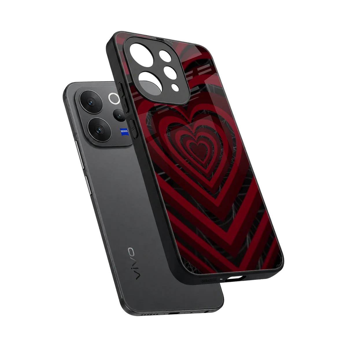 Y2K Hearts X Spider sleek vivo v70 cover with tempered glass back and TPU edges