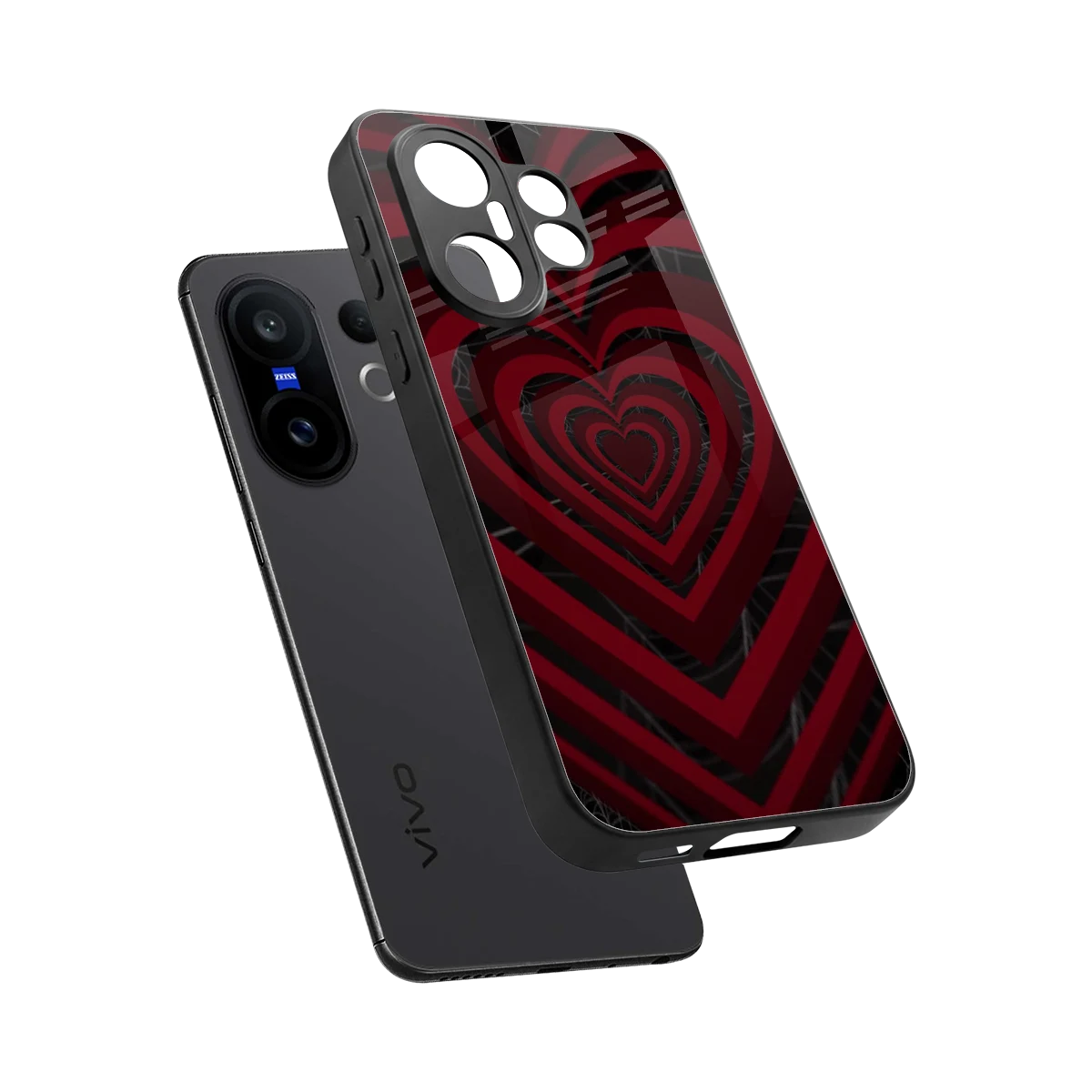 Y2K Hearts X Spider sleek vivo x200 fe cover with tempered glass back and TPU edges