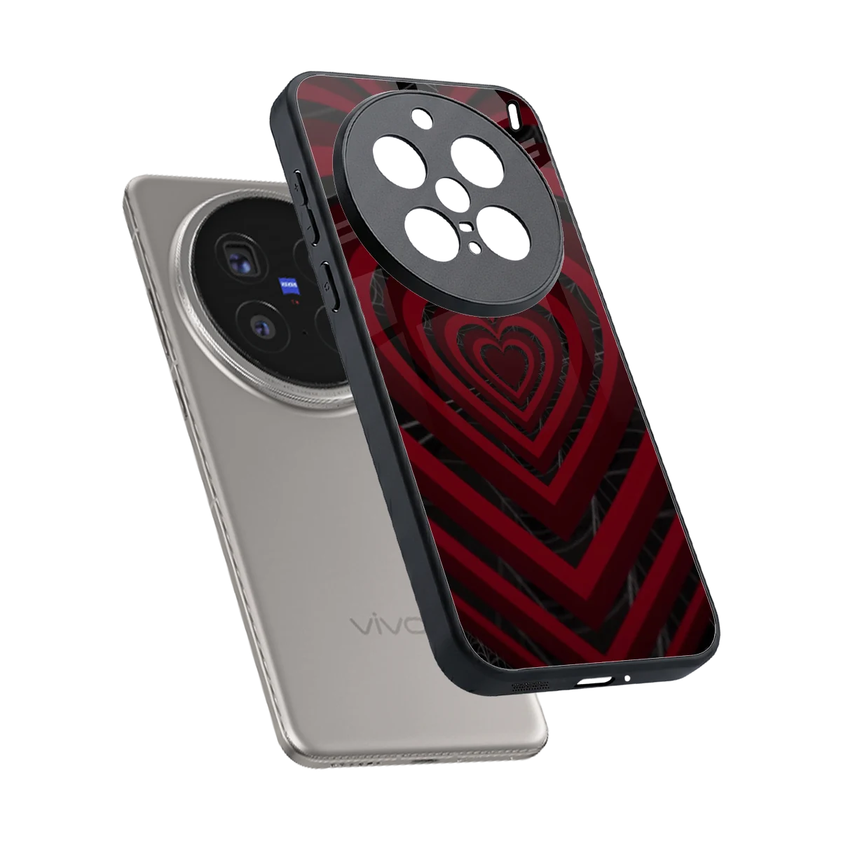 Y2K Hearts X Spider sleek vivo x200 pro cover with tempered glass back and TPU edges