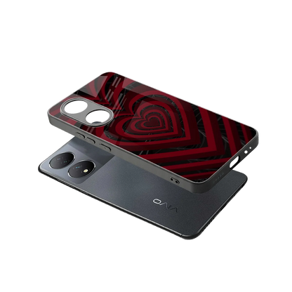 Y2K Hearts X Spider sleek Vivo-y100 cover with tempered glass back and TPU edges