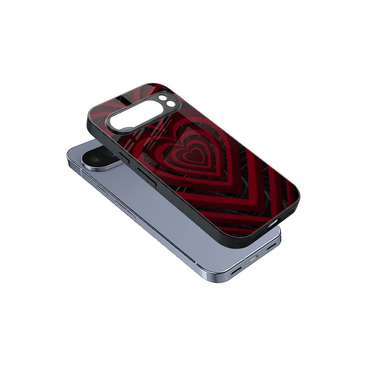 Y2K Hearts X Spider sleek google pixel 10 pro cover with tempered glass back and TPU edges