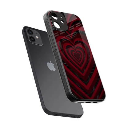 Y2K Hearts X Spider sleek iphone 12 cover with tempered glass back and TPU edges