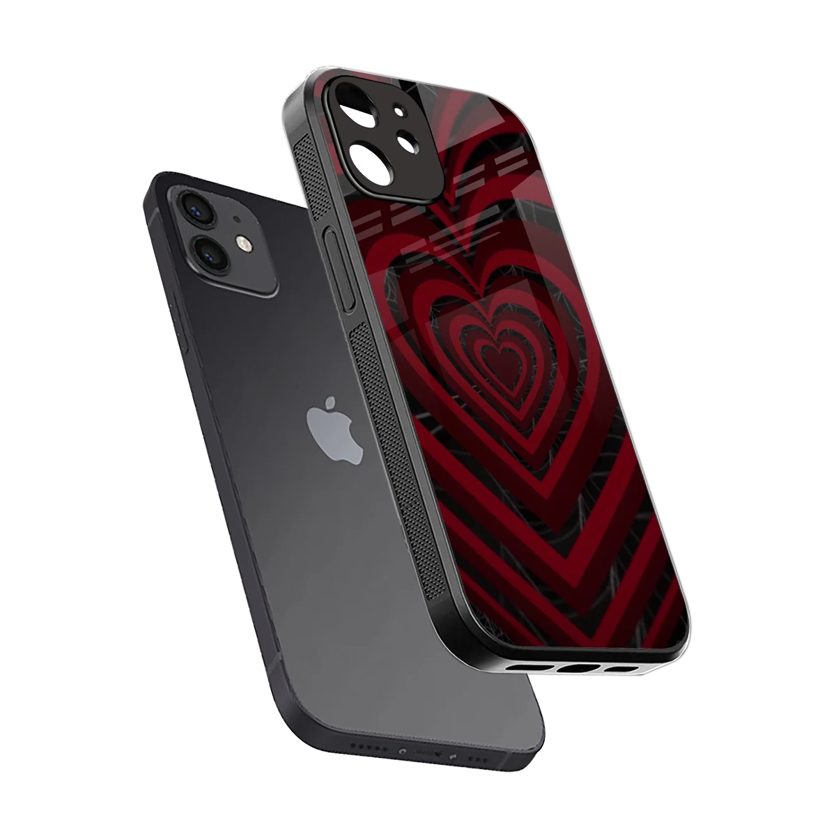 Y2K Hearts X Spider sleek iphone 11 cover with tempered glass back and TPU edges