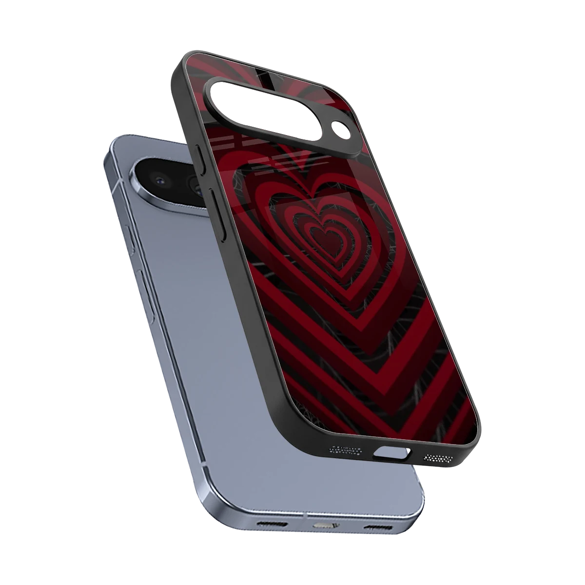 Y2K Hearts X Spider sleek google pixel 10 cover with tempered glass back and TPU edges