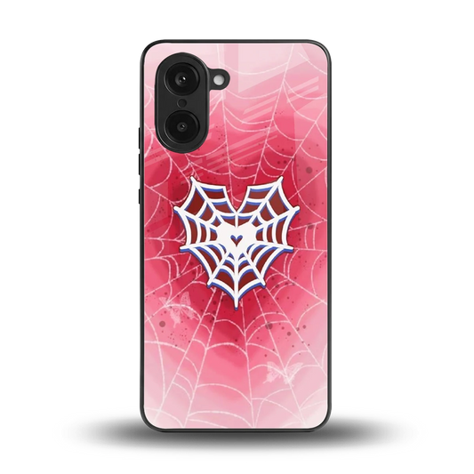 Y2K Hearts X Web back phone cover | glass case for oneplus nord ce5 5g