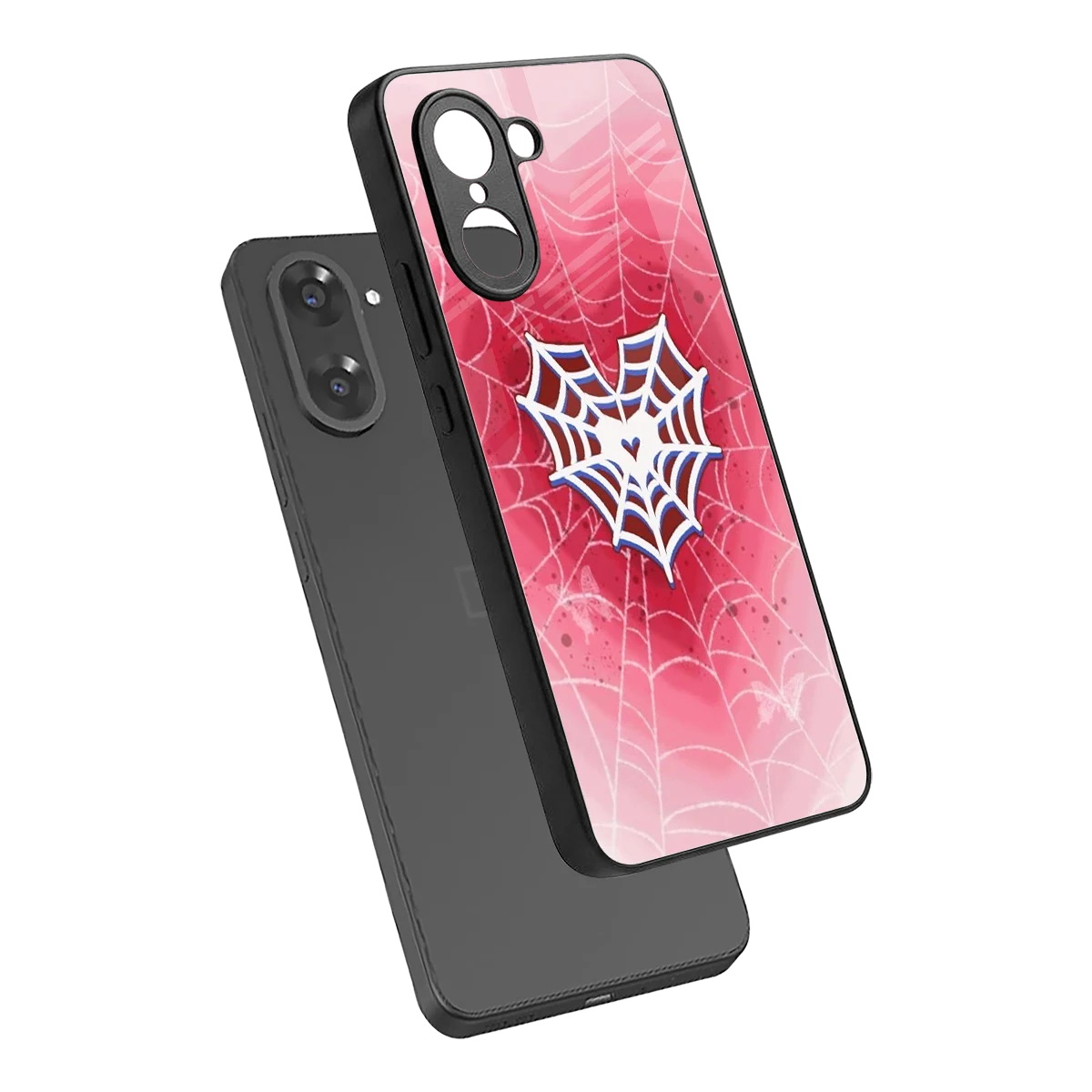 Y2K Hearts X Web sleek oneplus nord ce5 5g cover with tempered glass back and TPU edges