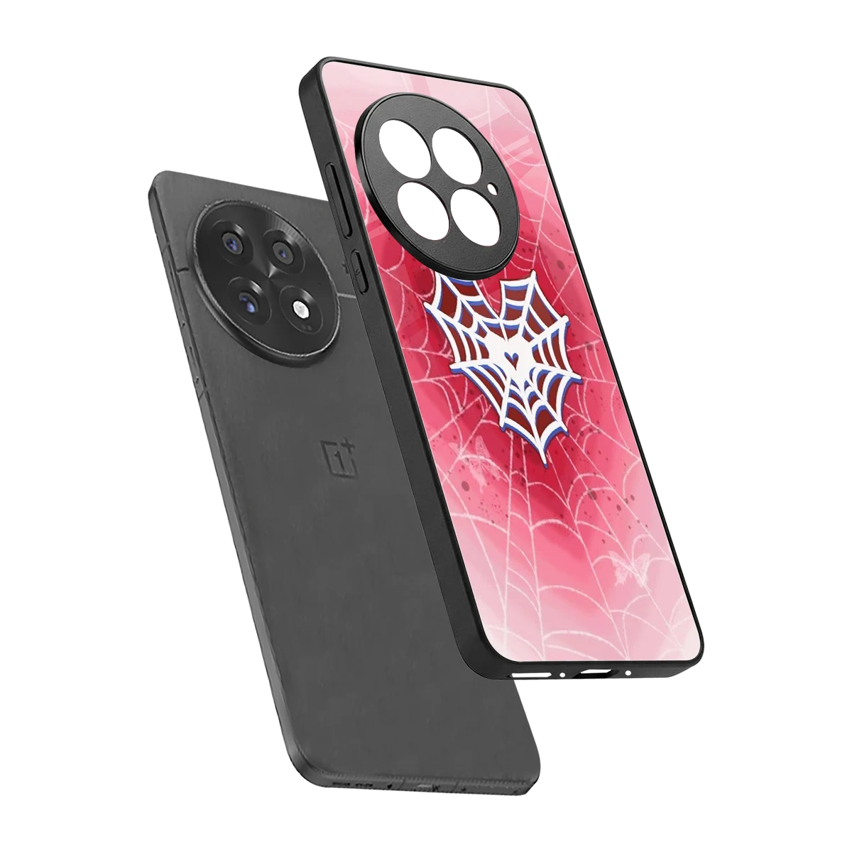 Y2K Hearts X Web sleek oneplus 13 cover with tempered glass back and TPU edges