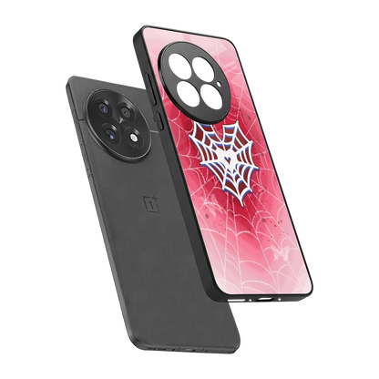 Y2K Hearts X Web sleek oneplus 13 cover with tempered glass back and TPU edges