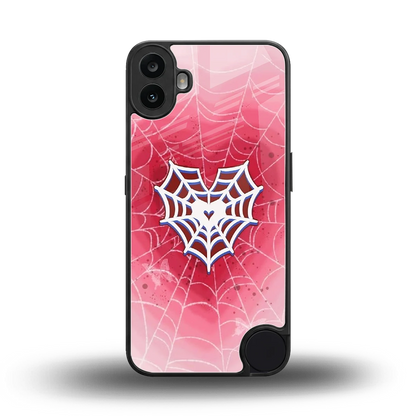 Y2K Hearts X Web back phone cover | glass case for cmf nothing phone 1
