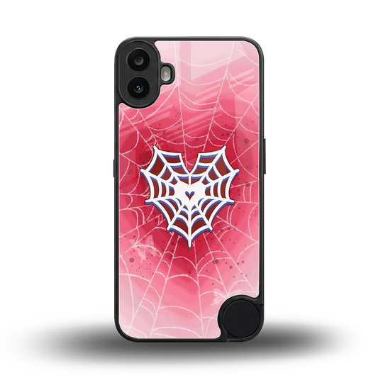Y2K Hearts X Web back phone cover | glass case for cmf nothing phone 1