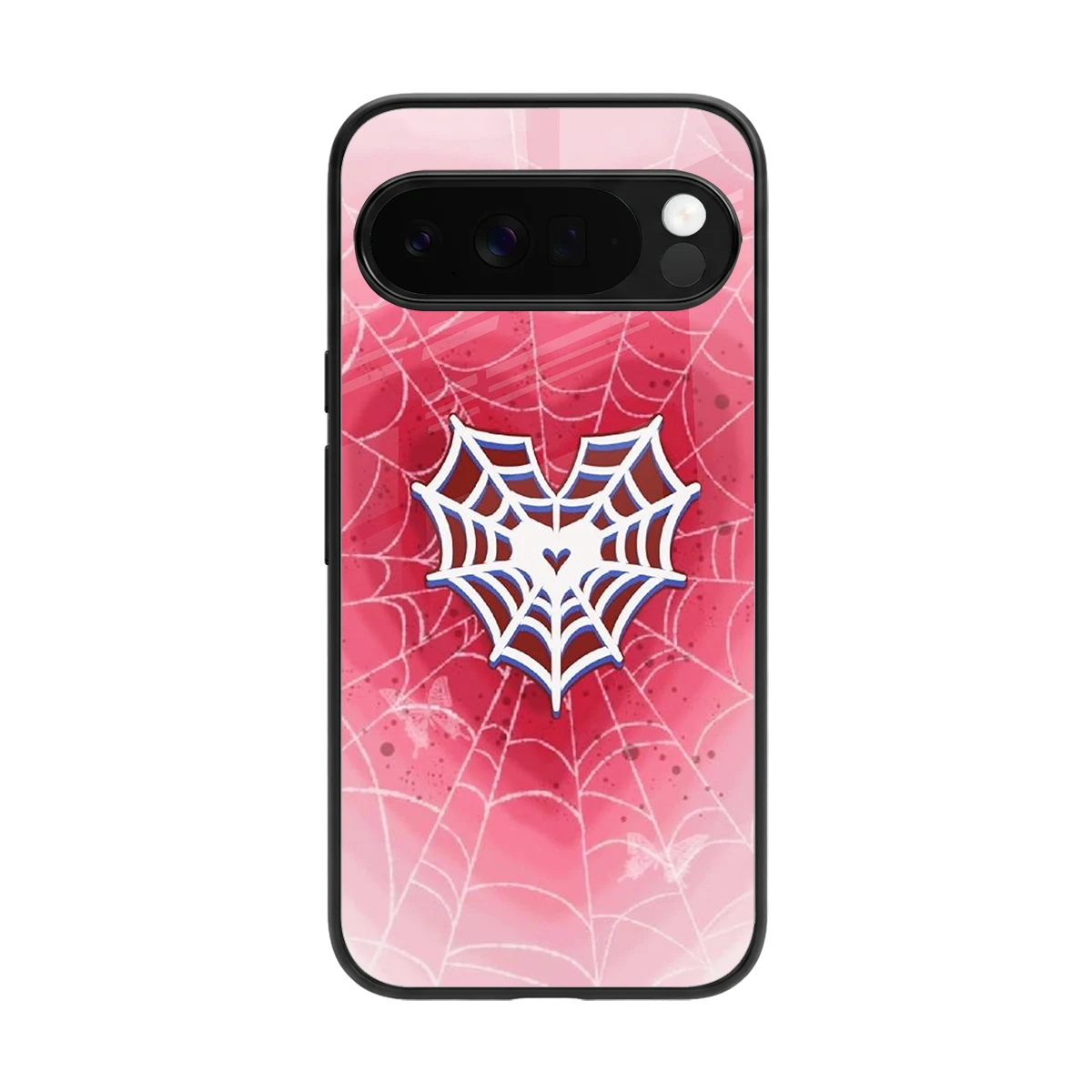 Y2K Hearts X Web back phone cover | glass case for google pixel 10 pro xl