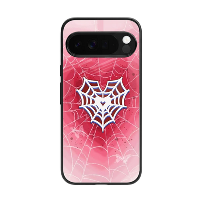 Y2K Hearts X Web back phone cover | glass case for google pixel 10 pro xl