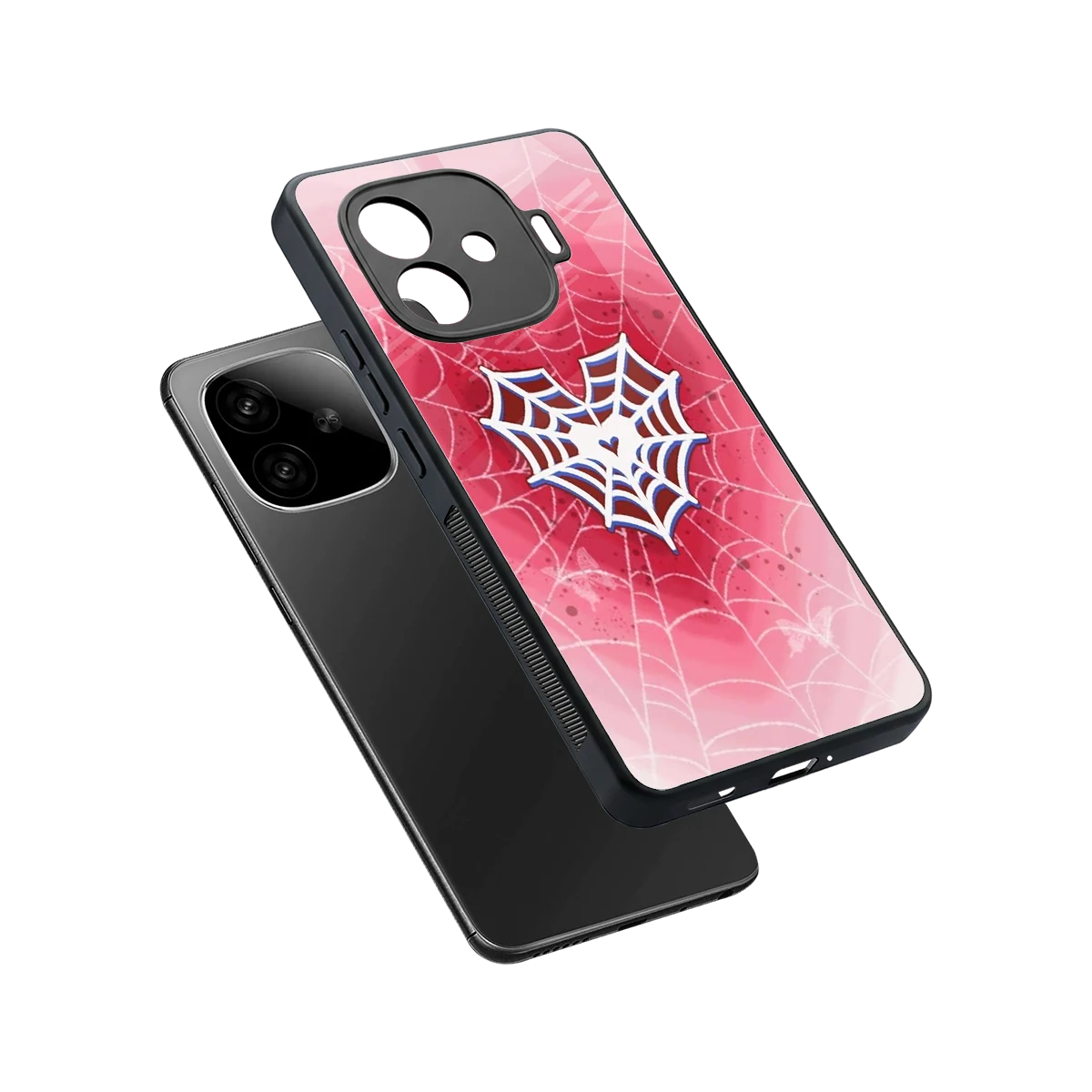 Y2K Hearts X Web sleek iqoo neo 10r 5g cover with tempered glass back and TPU edges