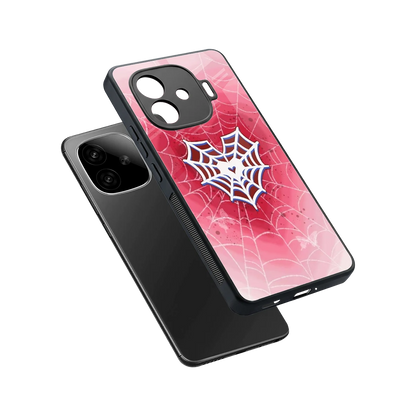 Y2K Hearts X Web sleek iqoo neo 10r 5g cover with tempered glass back and TPU edges