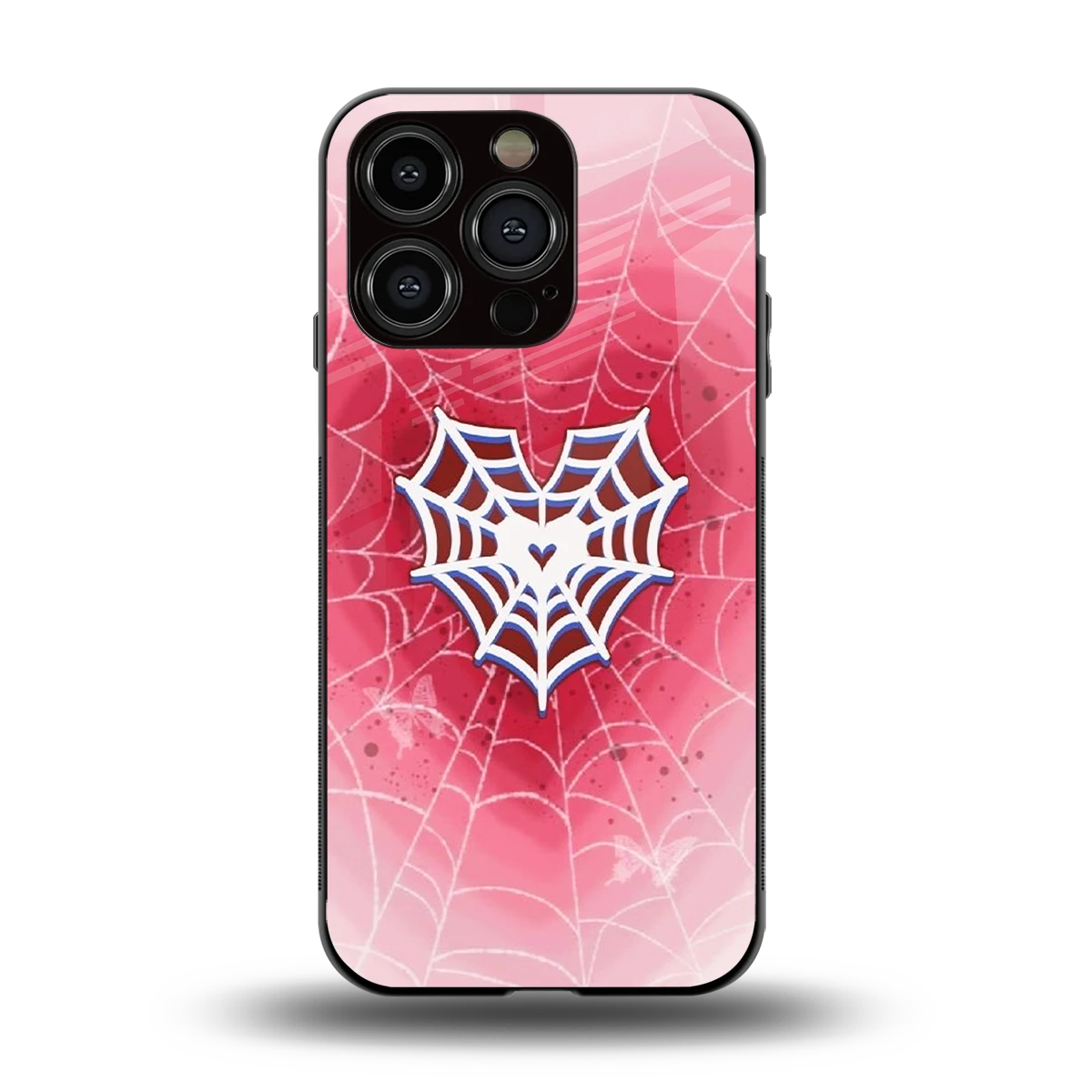 Y2K Hearts X Web back phone cover | glass case for iphone 13 pro