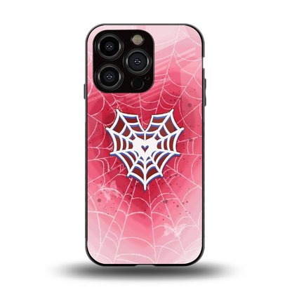 Y2K Hearts X Web back phone cover | glass case for iphone 13 pro