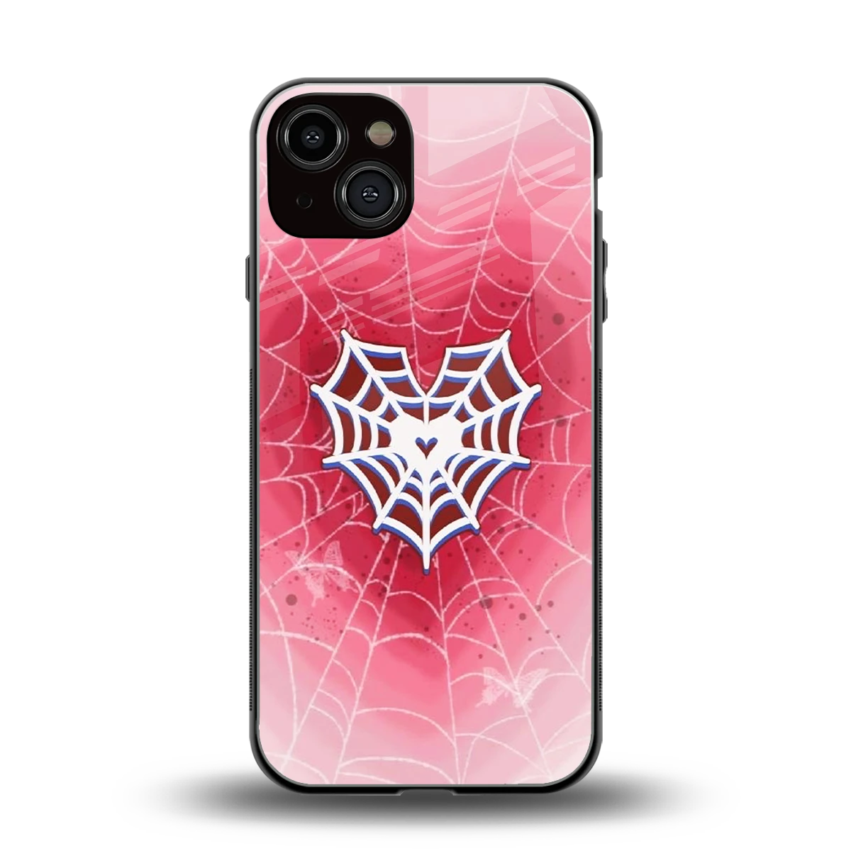 Y2K Hearts X Web back phone cover | glass case for iphone 13