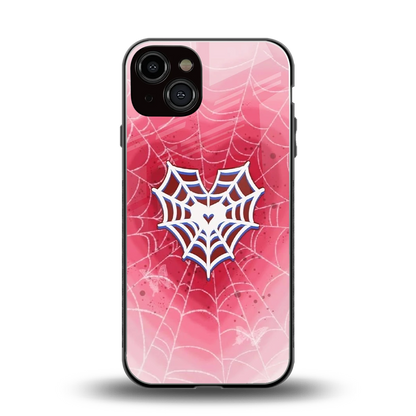 Y2K Hearts X Web back phone cover | glass case for iphone 13