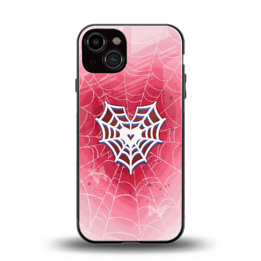Y2K Hearts X Web back phone cover | glass case for iphone 13