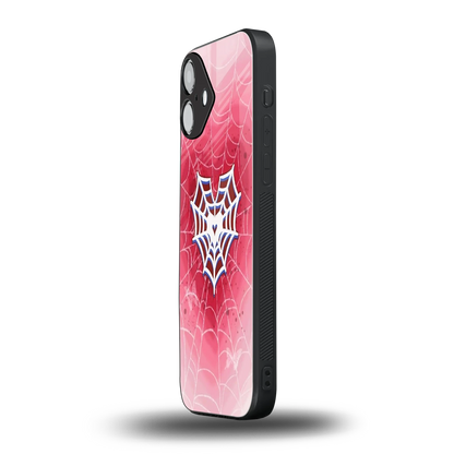 Y2K Hearts X Web iphone 16 plus mobile cover | shockproof glass phone case