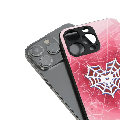 Y2K Hearts X Web stylish phone case for iPhone 16 | glossy glass and slim fit