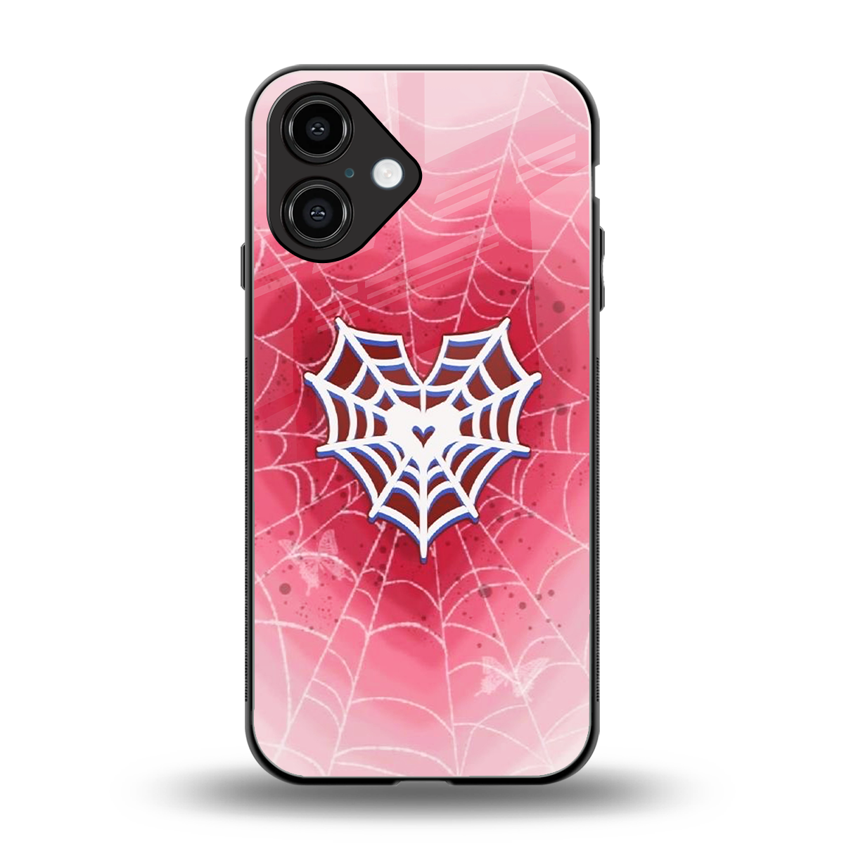 Y2K Hearts X Web back phone cover | glass case for iphone 16