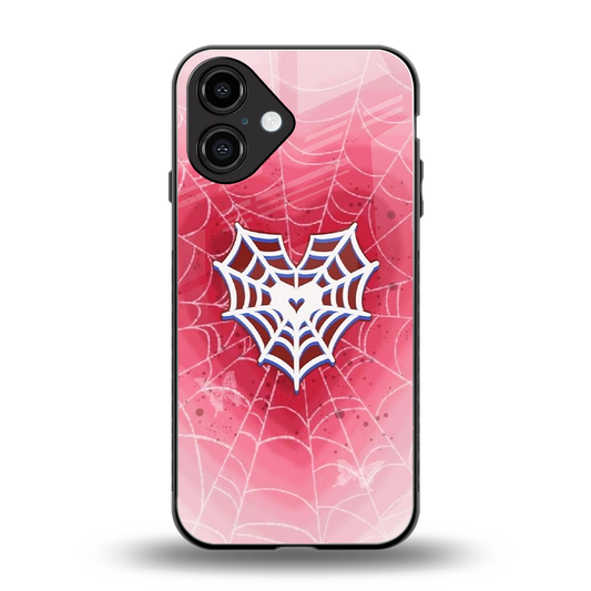 Y2K Hearts X Web Phone Case for Iphone 16 | Glass Case