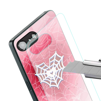 Y2K Hearts X Web stylish phone case for iphone 16e | glossy glass and slim fit