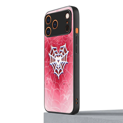 Y2K Hearts X Web iphone 17 pro max mobile cover | shockproof glass phone case