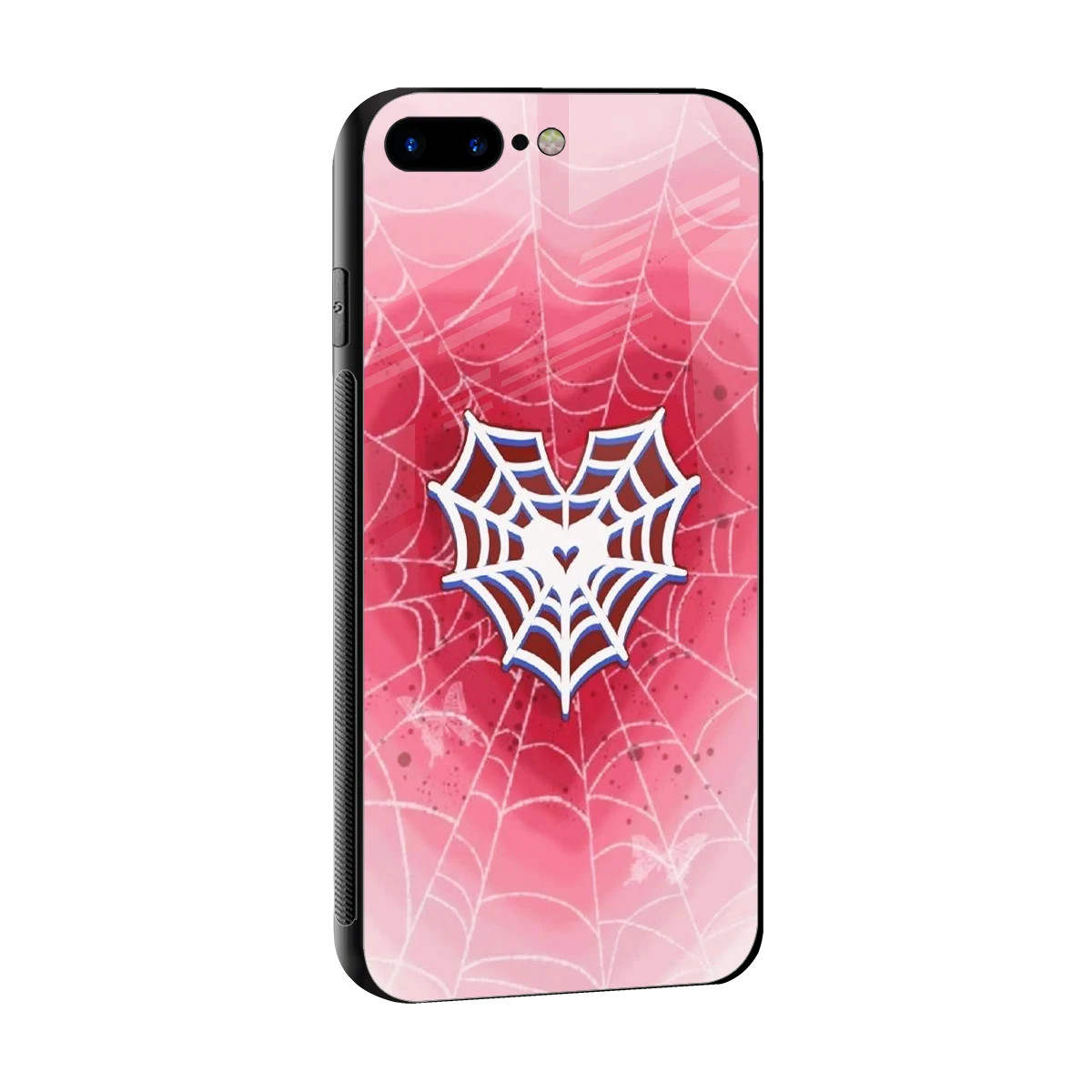 Y2K Hearts X Web sleek iphone 7 plus cover with tempered glass back and TPU edges