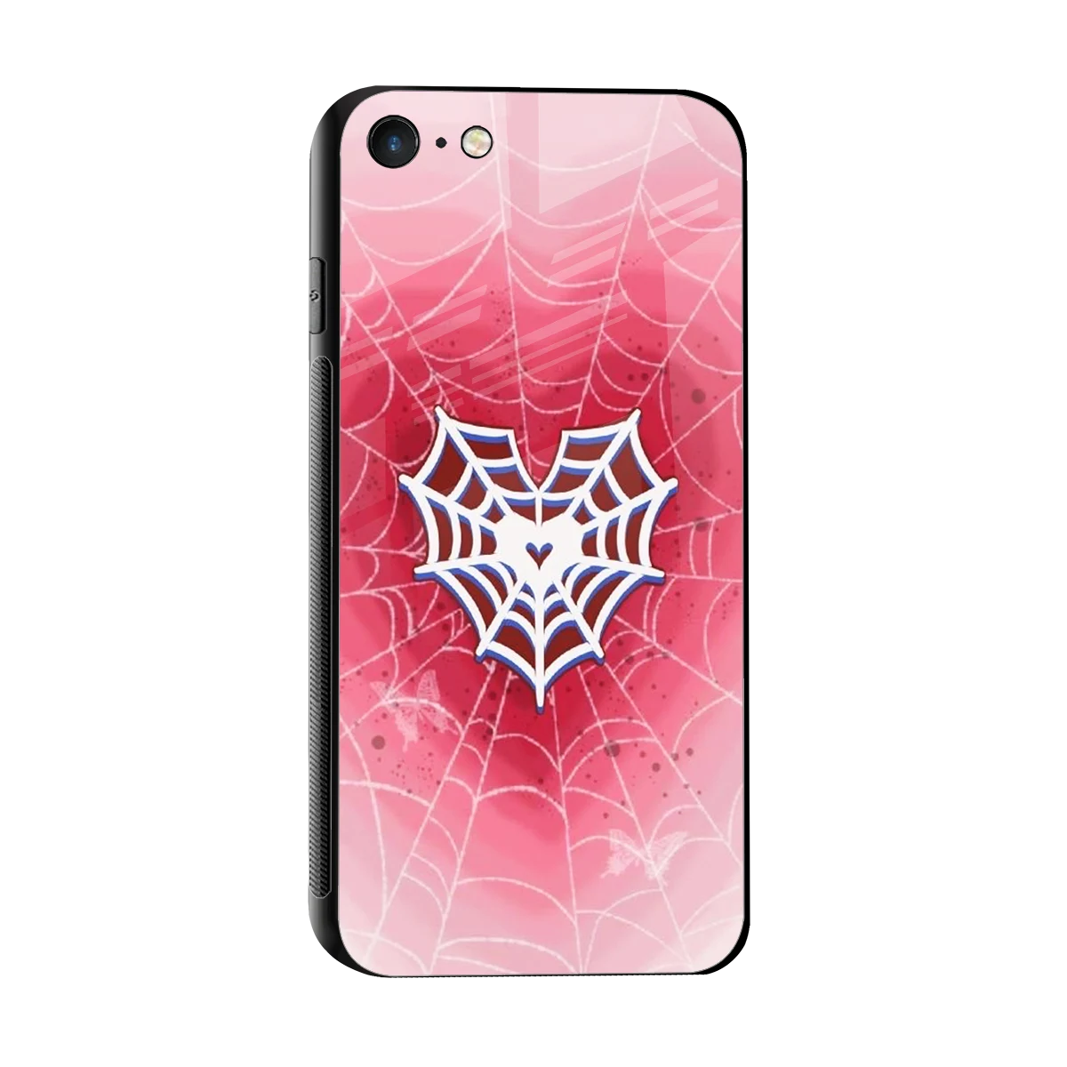 Y2K Hearts X Web sleek iphone 7 cover with tempered glass back and TPU edges