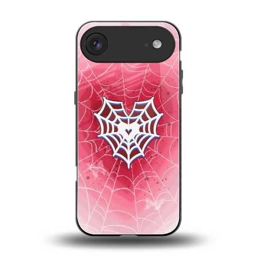 Y2K Hearts X Web back phone cover | glass case for iphone air