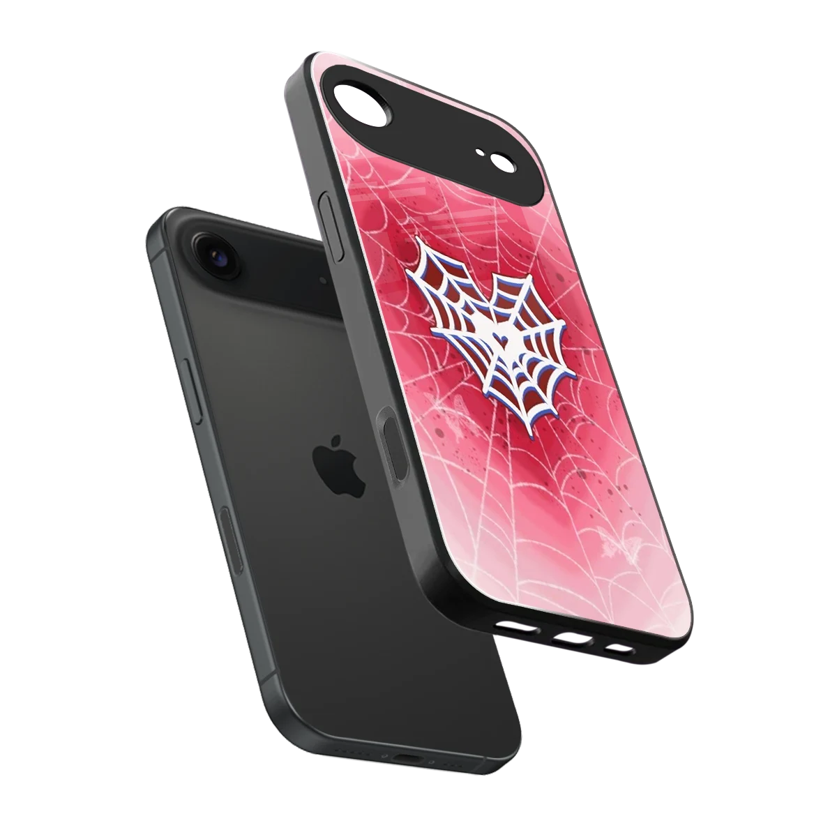 Y2K Hearts X Web sleek iphone air cover with tempered glass back and TPU edges