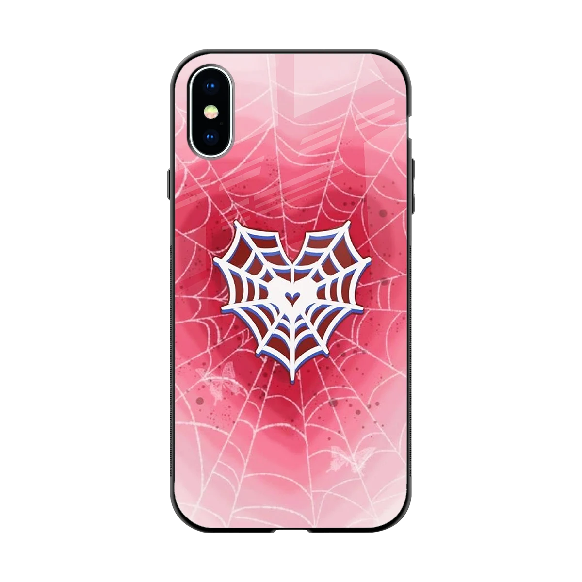 Y2K Hearts X Web back phone cover | glass case for iphone xs