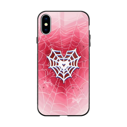 Y2K Hearts X Web back phone cover | glass case for iphone xs