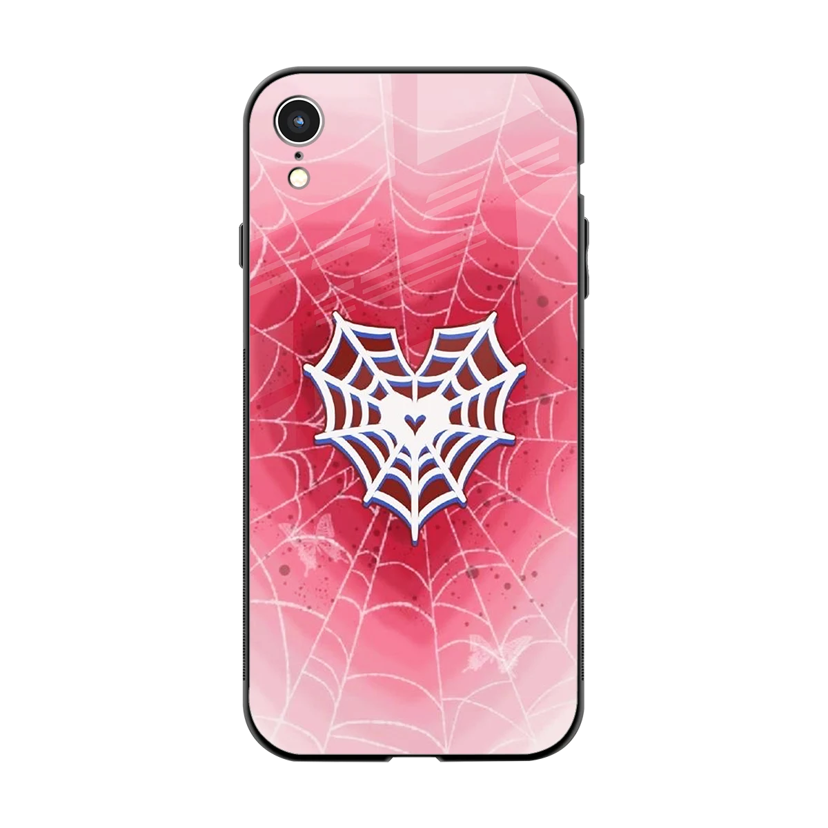 Y2K Hearts X Web back phone cover | glass case for iphone xr