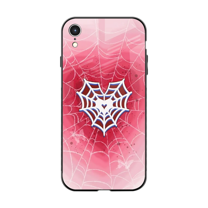 Y2K Hearts X Web back phone cover | glass case for iphone xr