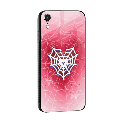 Y2K Hearts X Web sleek iphone xr cover with tempered glass back and TPU edges