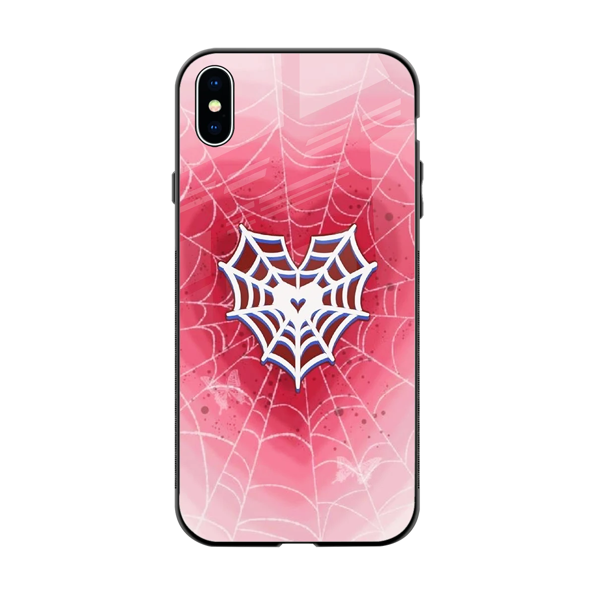 Y2K Hearts X Web back phone cover | glass case for iphone xs max