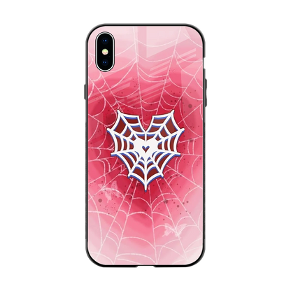 Y2K Hearts X Web back phone cover | glass case for iphone xs max