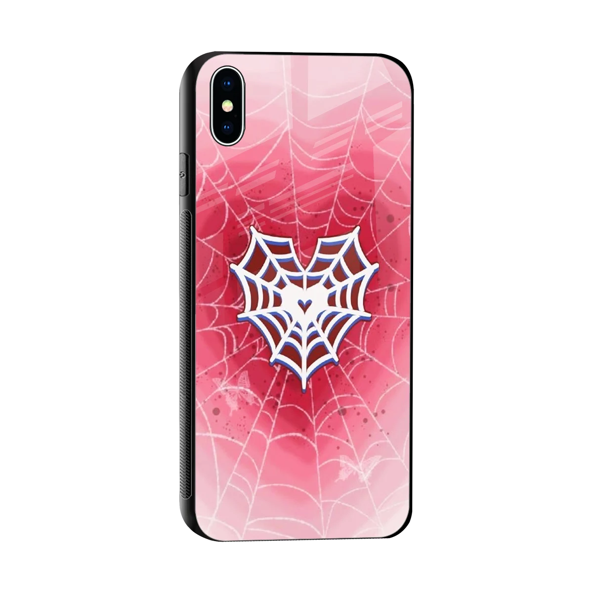 Y2K Hearts X Web sleek iphone xs max cover with tempered glass back and TPU edges