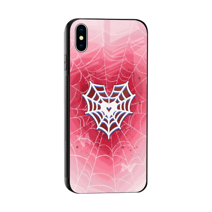 Y2K Hearts X Web sleek iphone xs max cover with tempered glass back and TPU edges