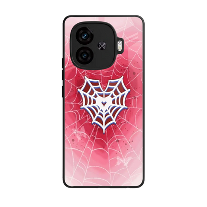 Y2K Hearts X Web back phone cover | glass case for iqoo neo 10r 5g