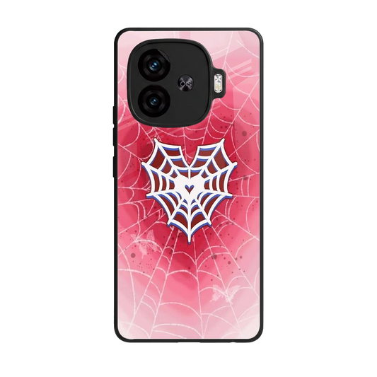 Y2K Hearts X Web back phone cover | glass case for iqoo neo 10r 5g