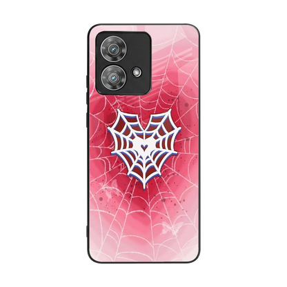 Y2K Hearts X Web back phone cover | glass case for motorola edge 40 neo 5g