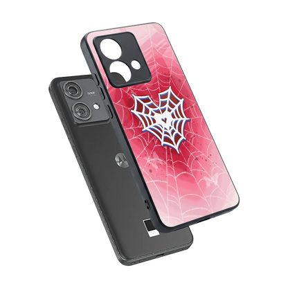 Y2K Hearts X Web sleek motorola edge 40 neo 5g cover with tempered glass back and TPU edges