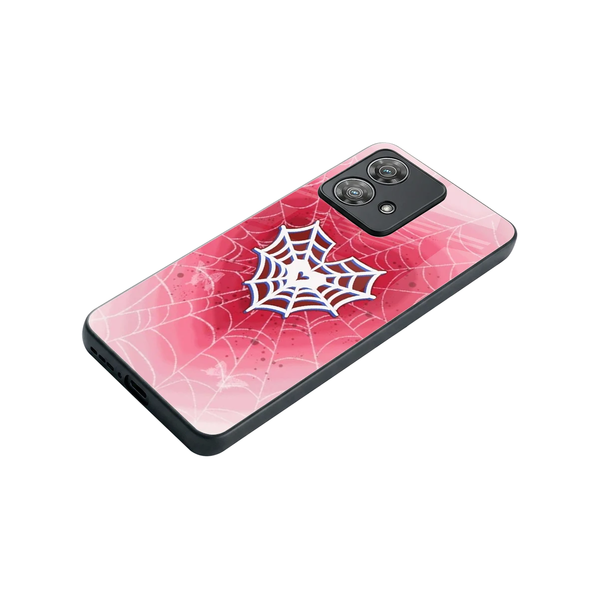 Y2K Hearts X Web stylish phone case for motorola edge 40 neo 5g | glossy glass and slim fit