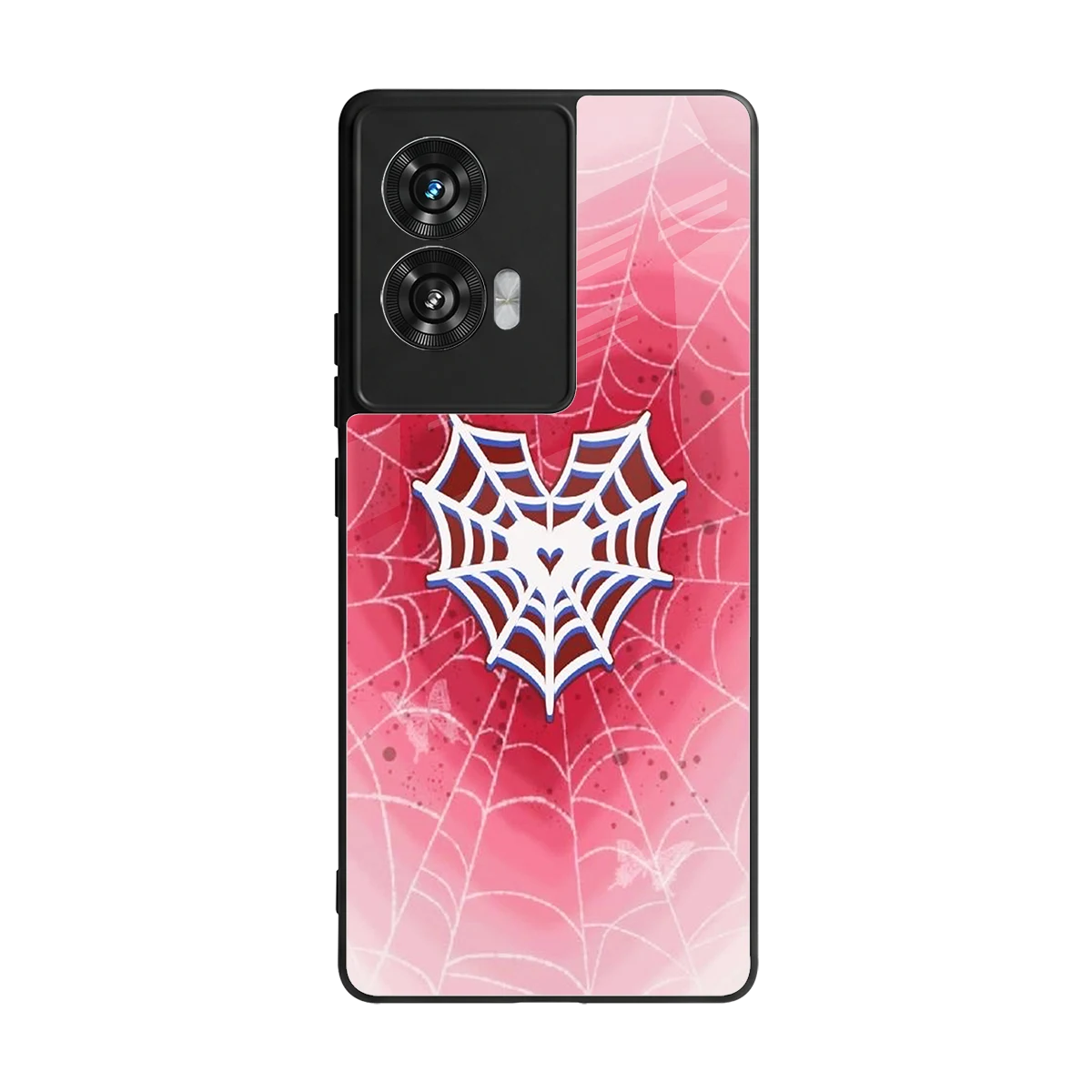 Y2K Hearts X Web back phone cover | glass case for motorola edge 50 fusion