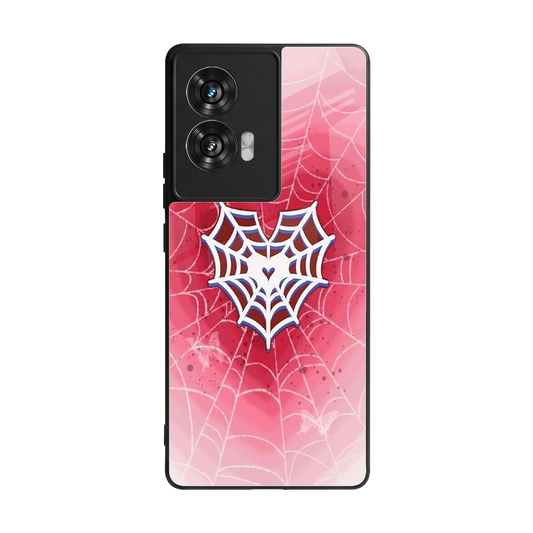 Y2K Hearts X Web back phone cover | glass case for motorola edge 50 fusion