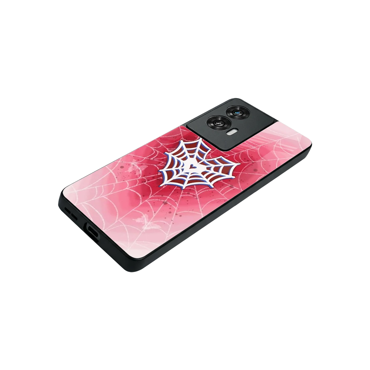 Y2K Hearts X Web stylish phone case for motorola edge 50 fusion | glossy glass and slim fit